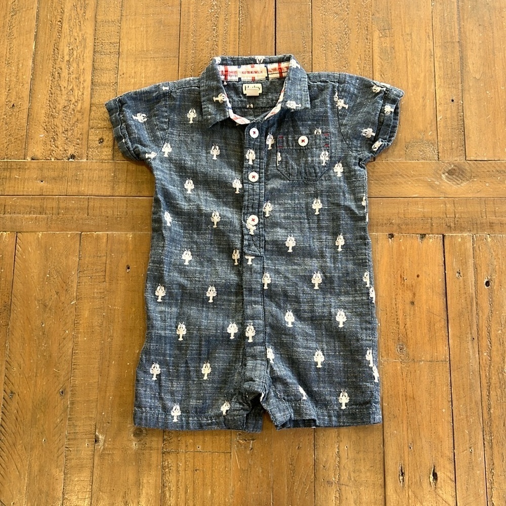 Hatley chambray lobster print romper